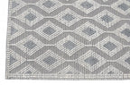 HomeRoots Ivory/Grey PET Yarn 8’ x 11’ Ivory Gray Diamond Trellis Modern Area Rug