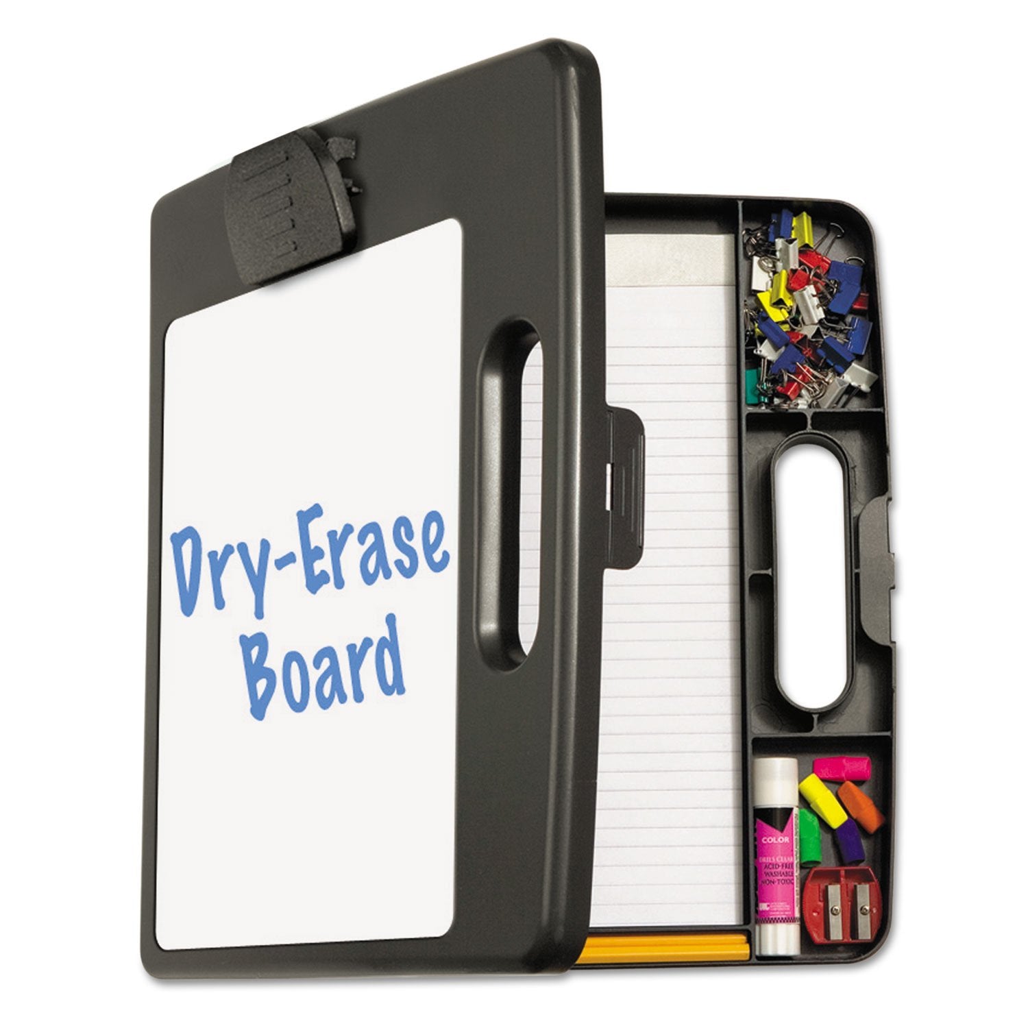 Officemate Portable Dry Erase Clipboard Box, Letter/A4 Size, Charcoal (83382)