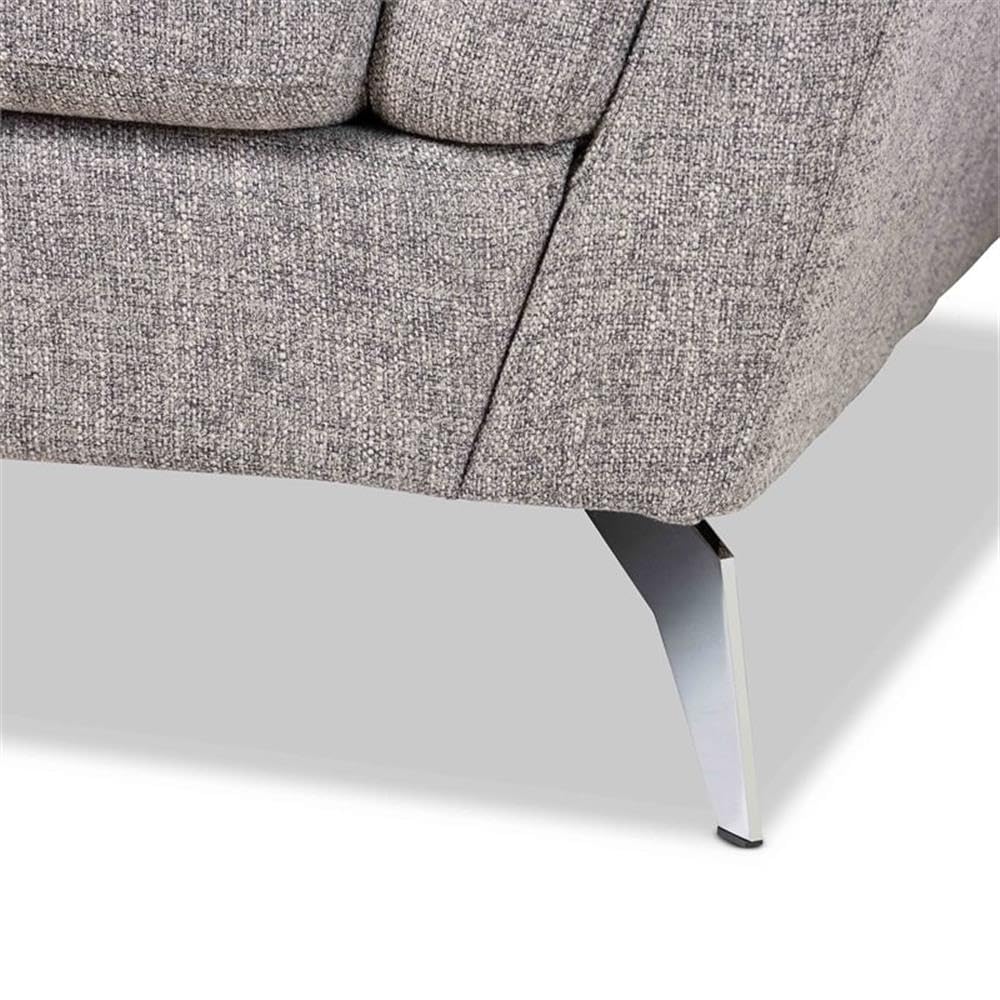 Baxton Studio Mirian Grey Fabric Sectional Sofa with Left Facing Chaise