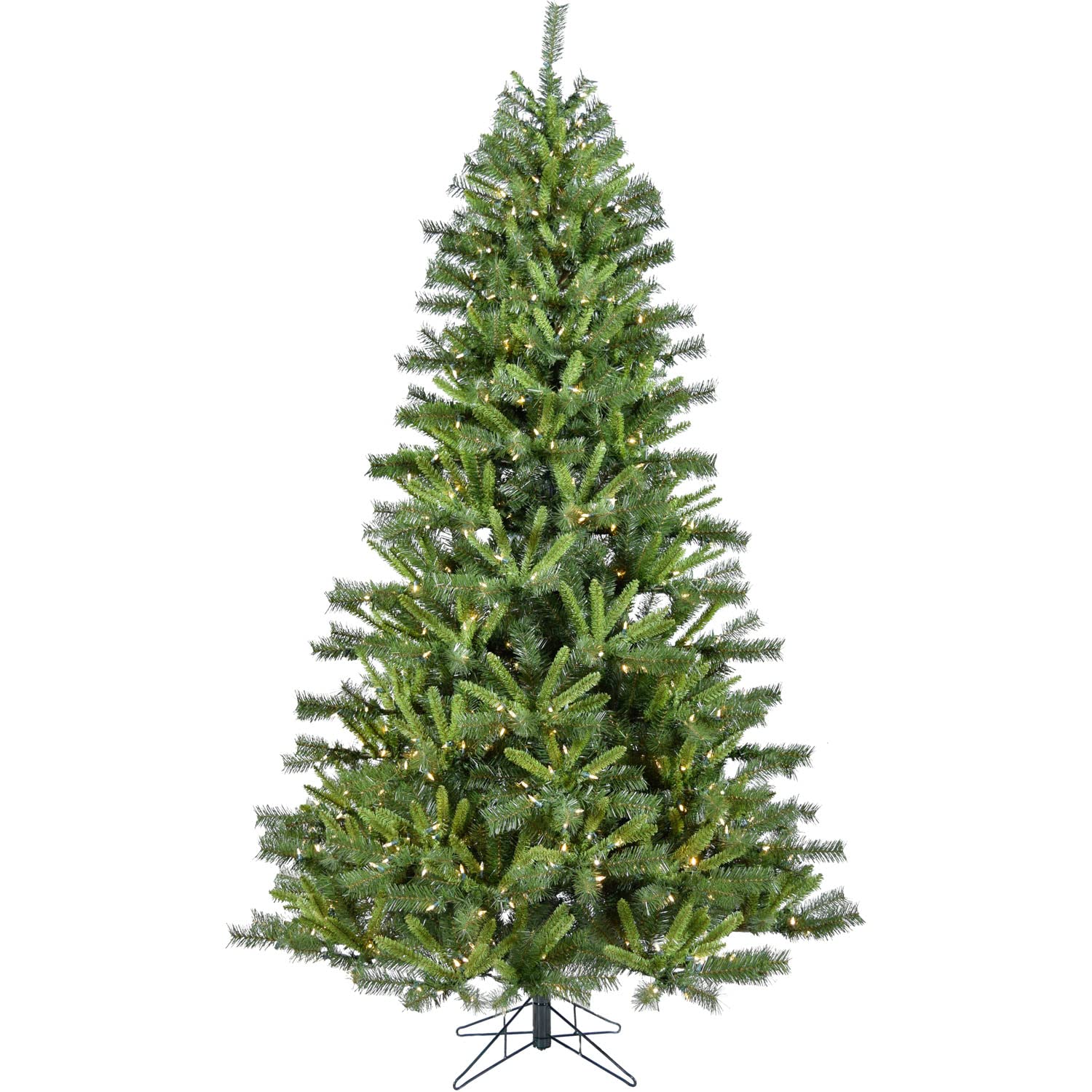 Christmas Time 7.5-Ft. Norway Pine Artificial Christmas Tree With White Incandescent Smart Lights, Realistic Pvc, Festive Holiday Decor For Home And Office, Flame Retardant