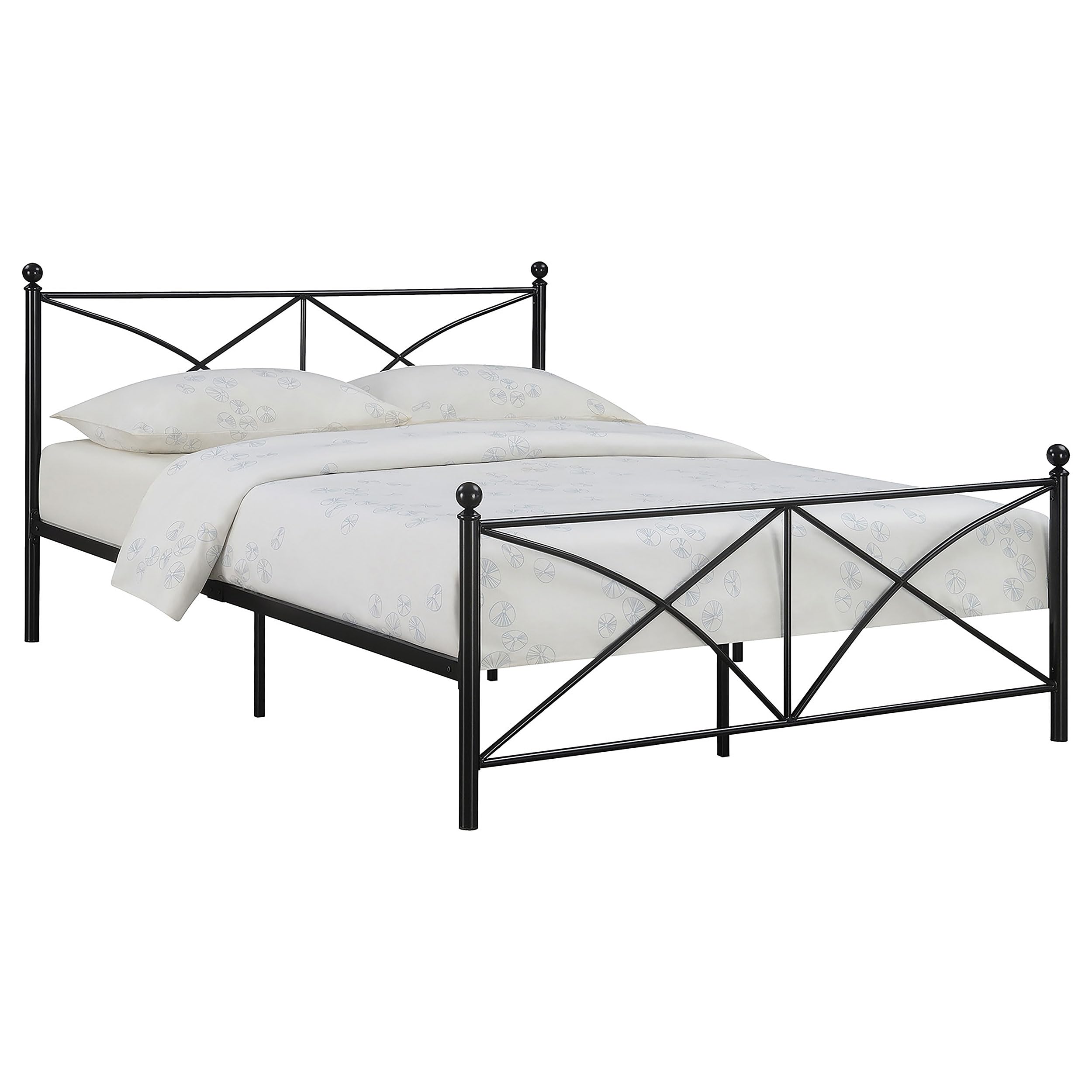 Coaster Home Furnishings Hart Contemporary Wood Queen Size Open Frame Bed Frame Platform Bed 39-inch Headboard Matte Black 422755Q