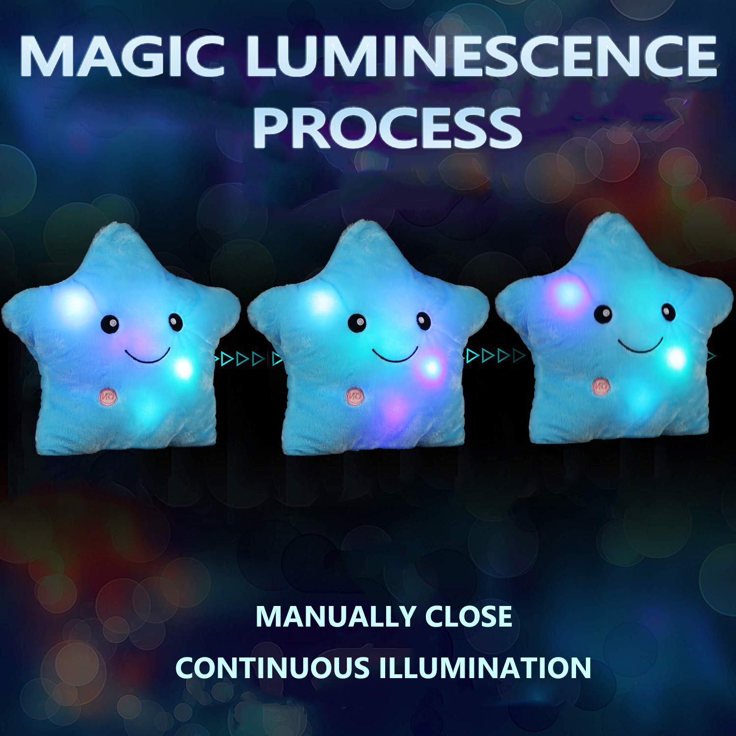 Sofipal Led Twinkle Star Shaped Plush Pillow, Creative Night Light Glowing Cushions Plush Stuffed Toys Gifts For Kids, Decoratio