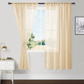 Hiasan Sheer Curtains For Living Room With Tieback, Airy Breathable Voile Textured Drapes Light Filtering Rod Pocket Window Curt