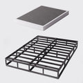 Bedsnus King Size Box Spring And Cover Set, 9 Inch High Profile Metal Boxspring, Heavy Duty Structure Mattress Foundation, Noise