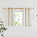 Nicetown Linen Blend Sliding Door Curtains Extra Wide, Grommet Semi Sheer Vertical Drapes Privacy Added With Light Filtering For Bedroom/Living Room, Natural, W68 X L96, 2 Pieces