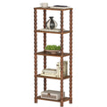 HOOBRO 5Tier Bookcase, Wooden Bookshelf, Storage Shelf, Walnut