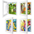 IMMERROT 4 Pack Kids Art Frames 8.5x11 Inch Kids Artwork Flip Frame Changeable for Picture Display, Children School Drawing Proj