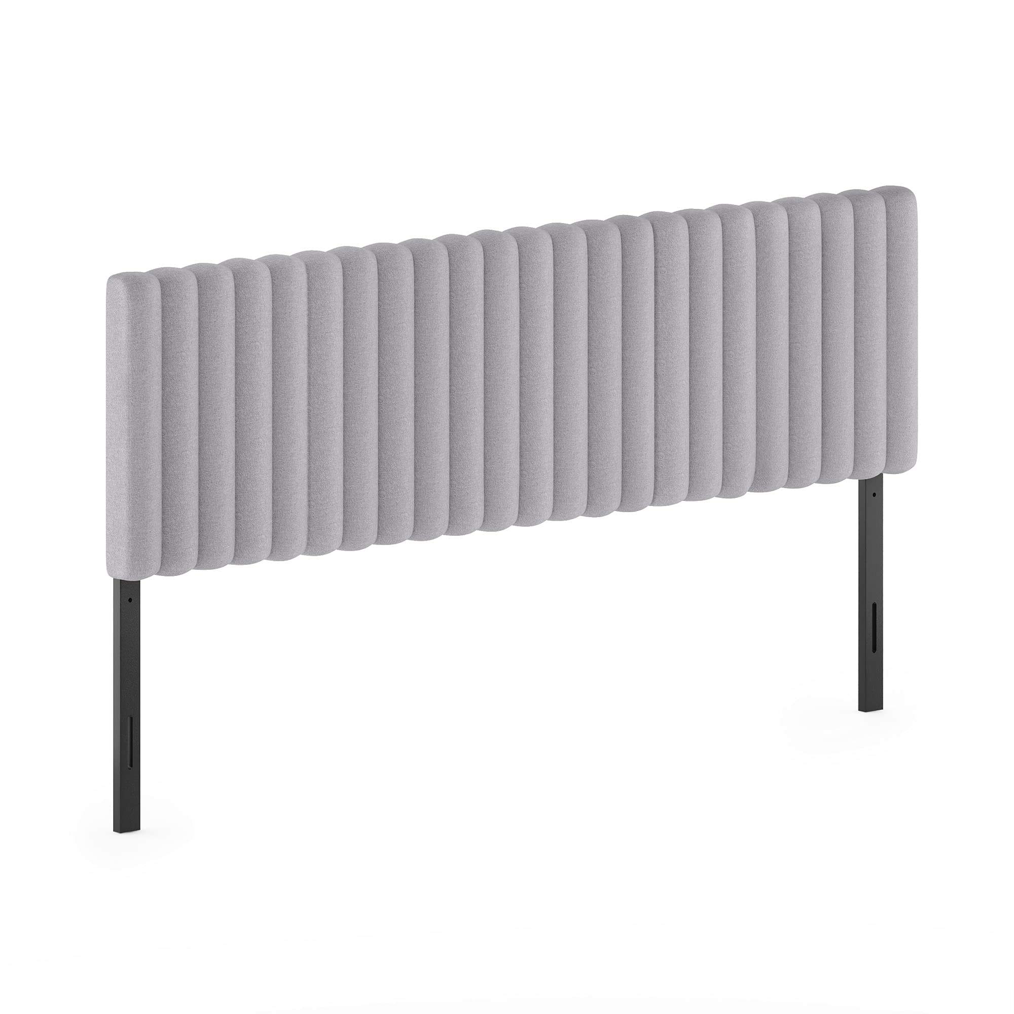 Furinno Roanne Upholstered Tufted Headboard, King, Glacier