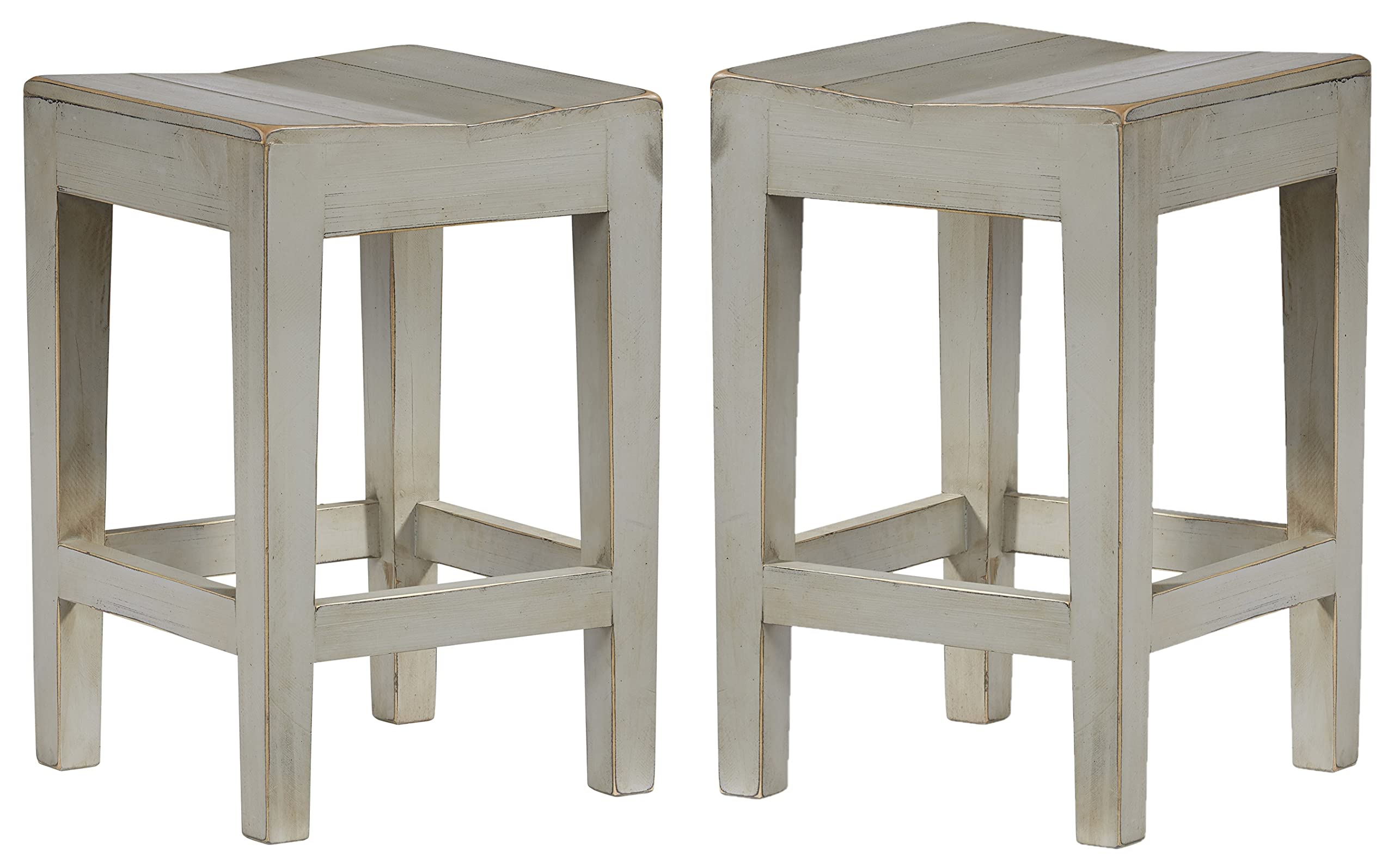 Progressive Furniture Farmhouse Counter Stool Set of 2, Gray