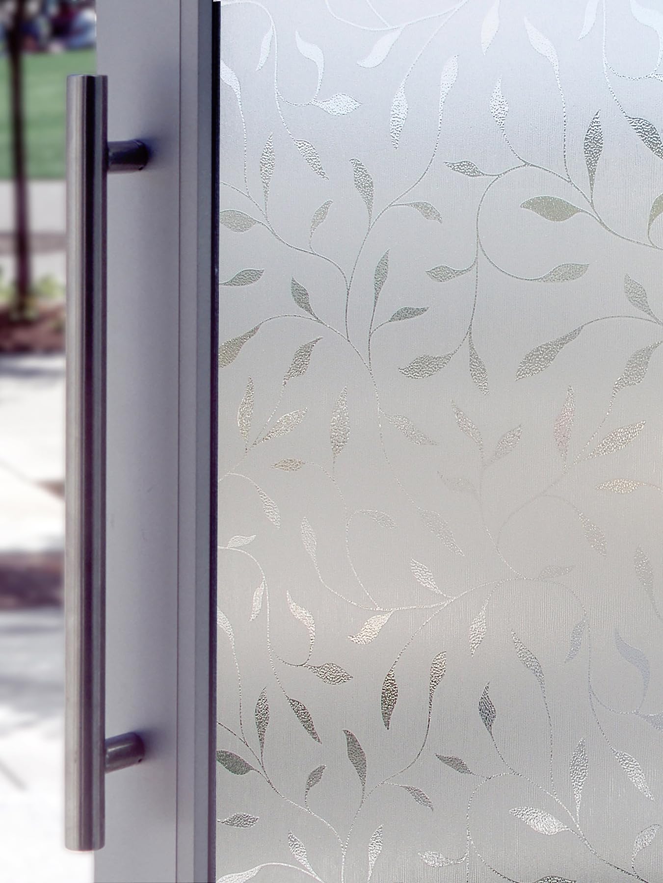 Artscape Etched Leaf | Window Privacy Film Textured Glass Pattern | Non-Adhesive & UV Protection | Easy to Apply & Removable | 2