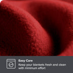 Bare Home Polar Fleece Blanket - Twin/Twin Xl Blanket - Red - Warm & Cozy - Premium Fleece Blanket - Blanket For Bed, Sofa, Camp
