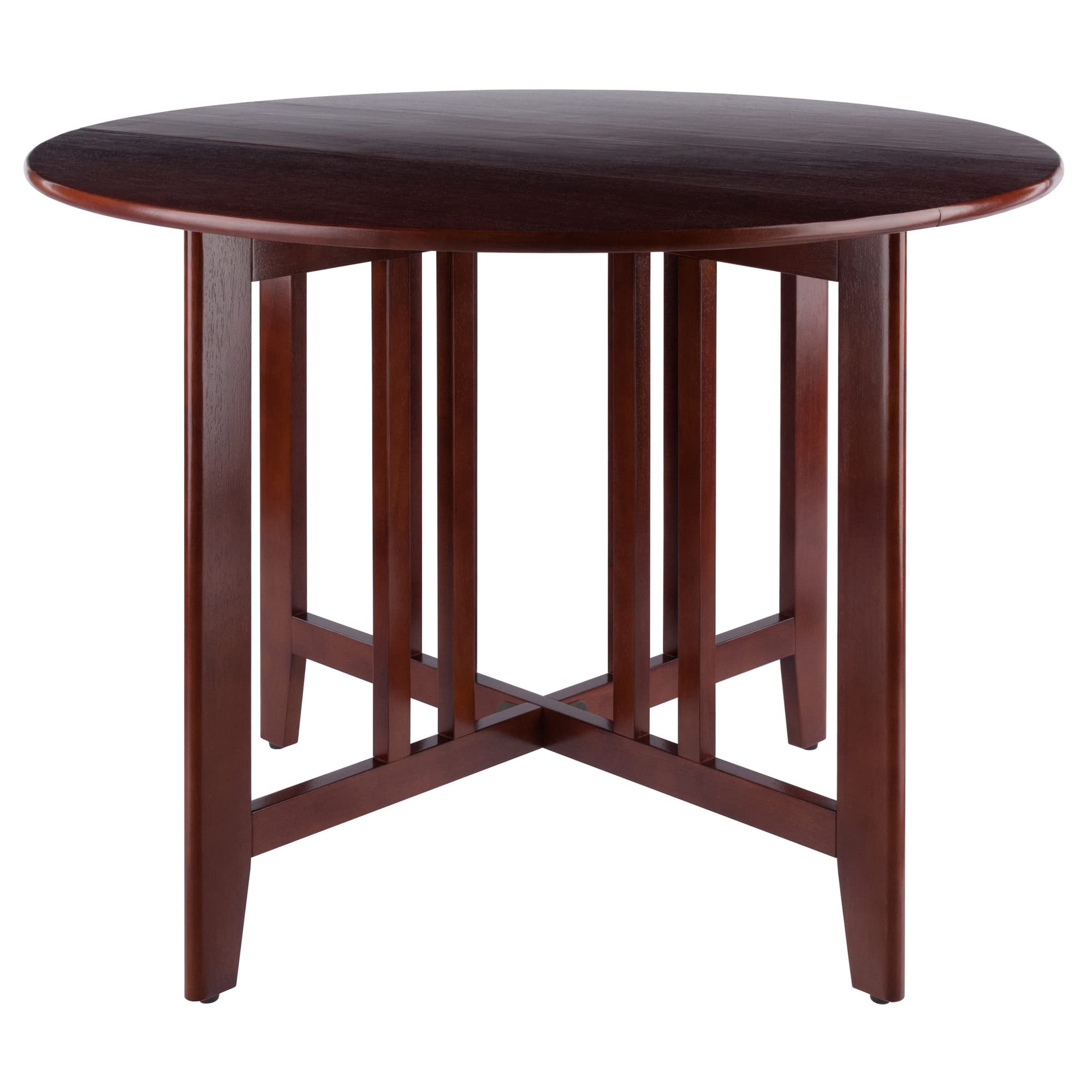 Winsome Wood Alamo, , Double Drop Leaf, Round Table Mission, Walnut, 42-Inch/ 41.97 in x 41.97 in x 29.65 in