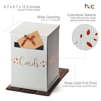 Rose Gold Card Box, Large 12    Gift Card Box Holder, White Wedding Mailbox, Sweet 16, Birthday Party, Graduation, Baby & Bridal