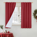 LAMIT Linen Full Blackout Window Curtains for Bedroom, 54 Inches Thermal Christmas Decor Panels Back Tab and Rod Pocket Privacy 