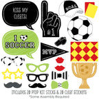 Big Dot Of Happiness Goaaal - Soccer Photo Booth Props Kit - 20 Count