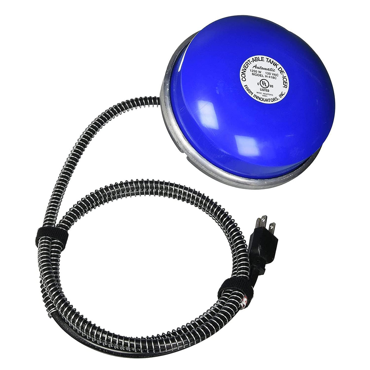Farm Innovators H-418C Cast Aluminum 1250 Watt Convert-Able Floating And Submergible Tank De-Icer With Chew Proof Cord And Self