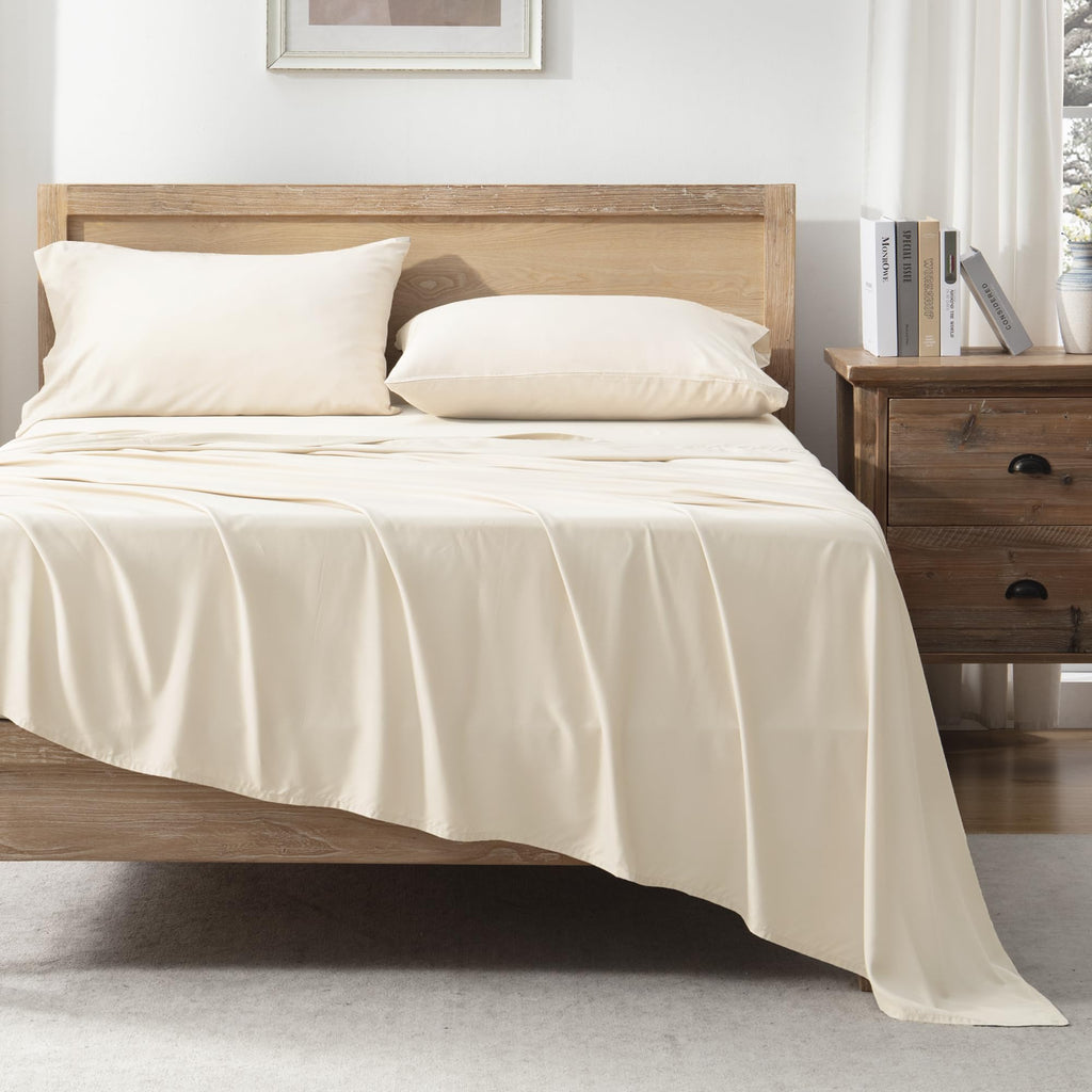 Andency Dark Olive Green King Size Sheets Set, 100% Viscose Derived From Bamboo, Cooling King Sheets, Deep Pocket Up To 16', Silky Soft Bed Sheets, Hotel Luxury Breathable Bedding Sheets & Pillowcases