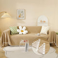 Handontime Khaki Couch Covers For Sectional Sofa L Shape Cute Loveseat Covers Dog Cover Covers, Sofa Covers For 3 Cushion Couch Chenille Sofa Slipcover Soft Sofa Cover For Sectional Sofa, 71' X118'