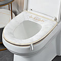 CHZJ Duoduo Toilet Seat Cover with Zipper, Washable Standard Toilet Lid Cover with Handle, Soft Thicken Warm Cover Pad Cushion f