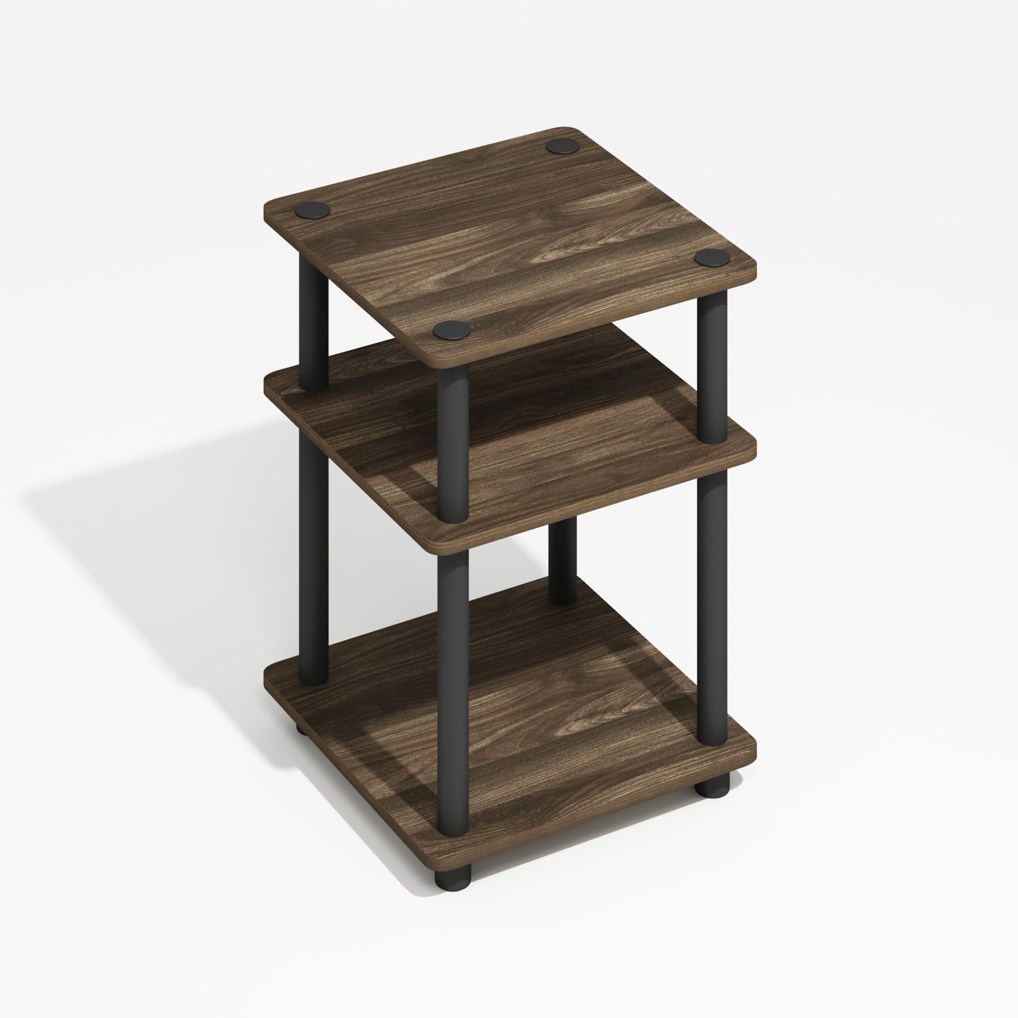 Turn-N-Tube Easy Assembly Multipurpose Shelf, Brown Walnut/Black
