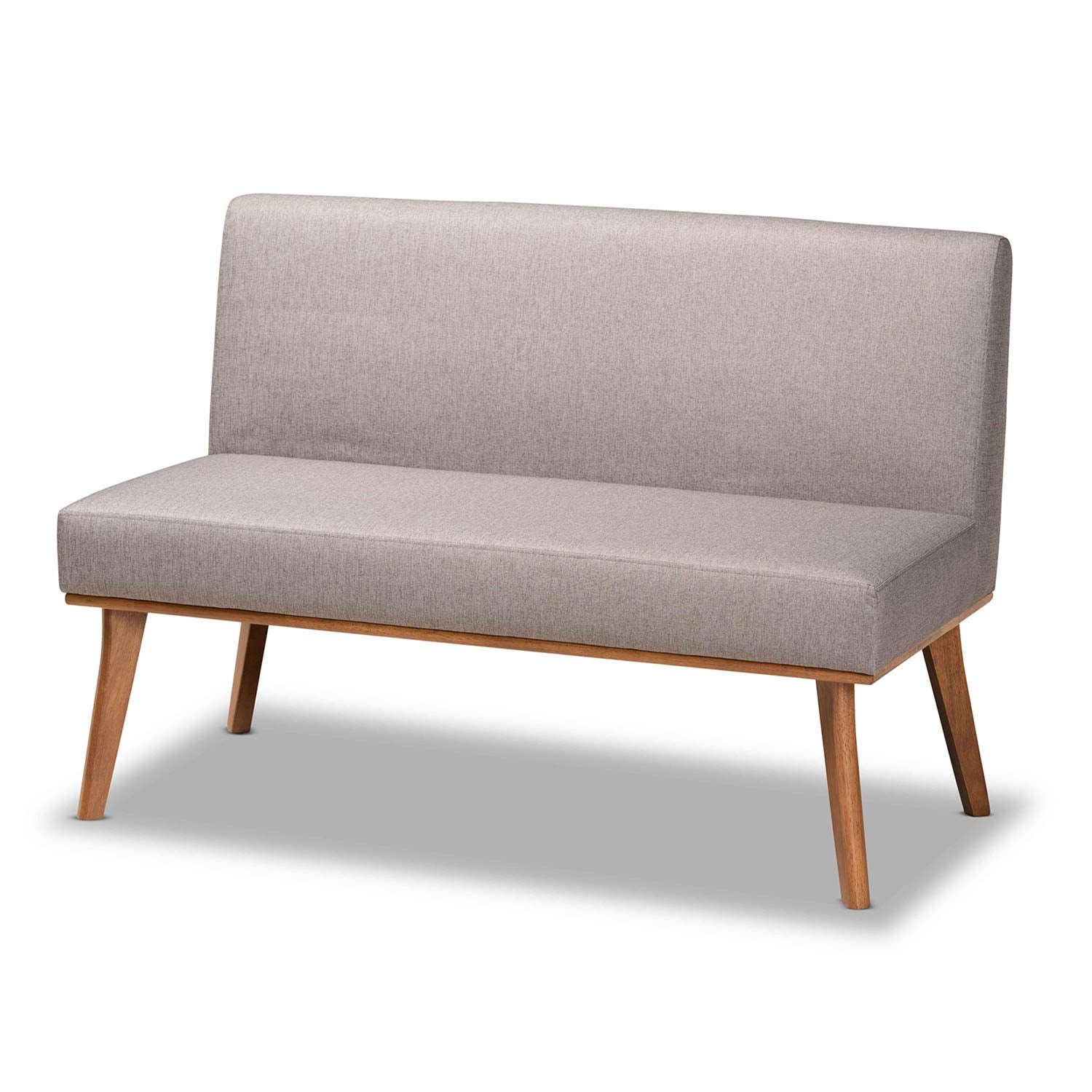 Baxton Studio Odessa Mid-Century Modern Grey Fabric Upholstered and Walnut Brown Finished Wood Dining Chair