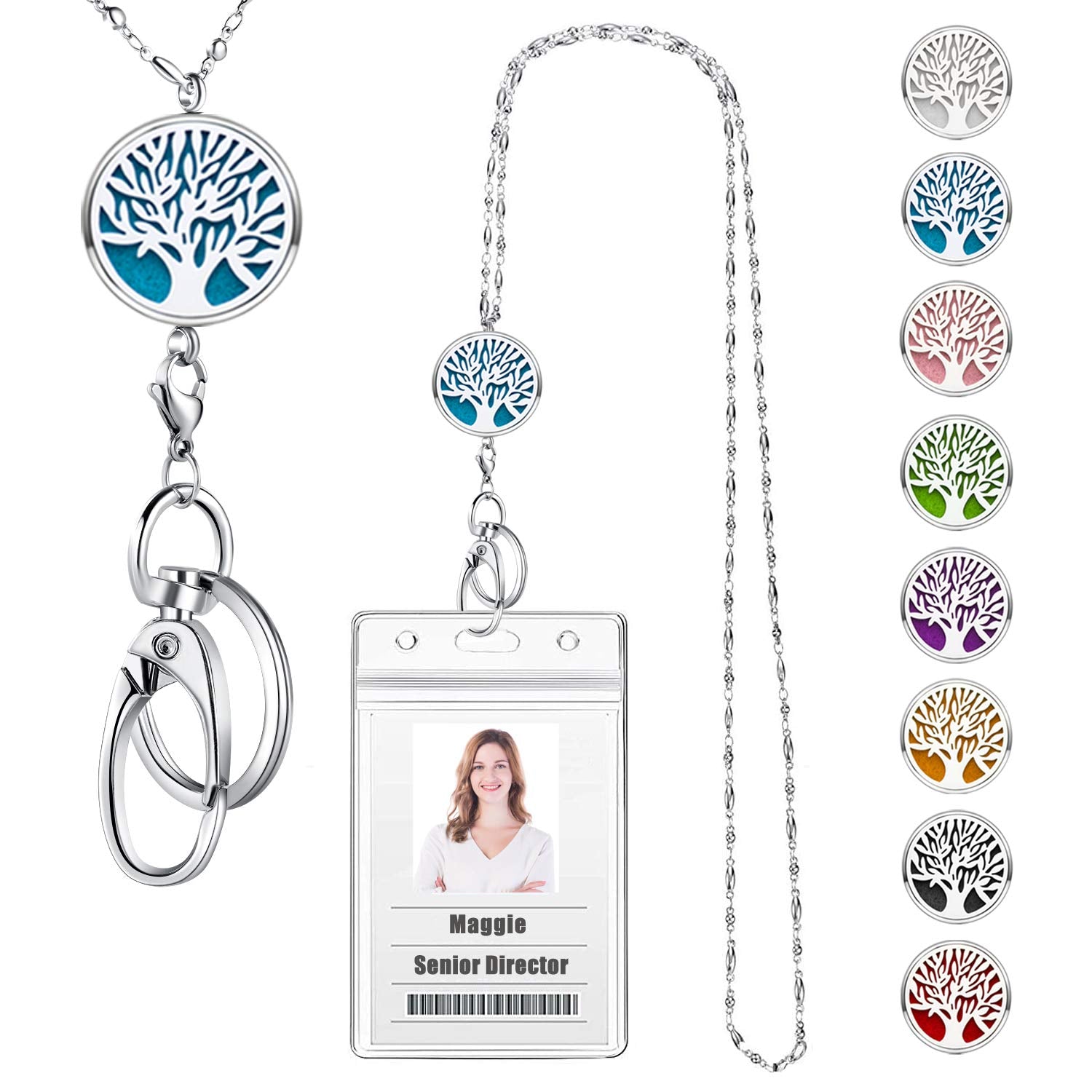 Usangers Lanyards For Keys Women Cute Teacher Lanyards For Id Badges Strong Stainless Steel Chain Lanyard Keychain Necklace Long