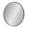 Kate and Laurel Travis Round Wood Wall Vanity Mirror, 22 Inch Diameter, Gray, Modern Circle Mirror for Use as Bathroom Mirror fo