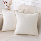 Decoruhome Christmas Chenille Soft Throw Pillow Covers 24X24 Set Of 2, Farmhouse Velvet Pillow Covers, Decorative Square Pillow