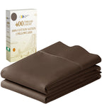 California Design Den Standard/Queen Size Pillowcase Set - 400 Thread Count, 100% Sateen Cotton Pillowcases, Set Of 2 Pillow Covers, Breathable, Cooling, Soft For Quality Sleep - Brown