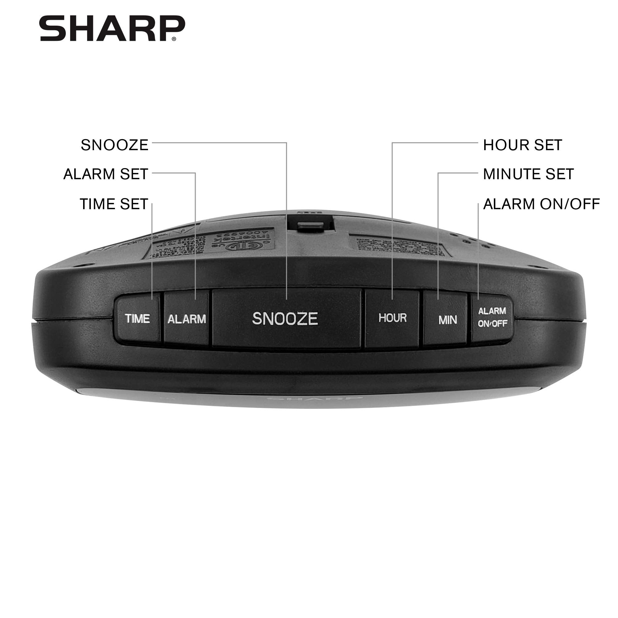 Sharp Digital Clock With Alarm And Dual Usb Fastcharge Charging Ports - Charge Your Phone Bedside - Battery Back-Up - Easy To Us