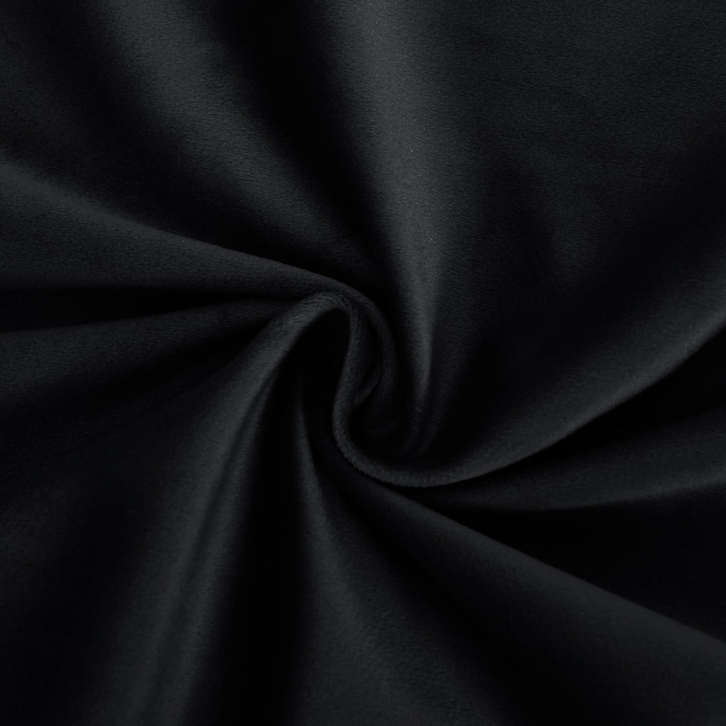 Dwcn Black Blackout Velvet Curtains 84 Inches With Tiebacks - Elegant Heavy Duty Thermal Insulated Energy Efficiency Grommet Win