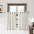 Kitchen Curtains 36 Inch Length 2 Panels Set Linen Blend Back Tab Privacy Light Filtering Cafe Curtains Modern Neutral Short Tie