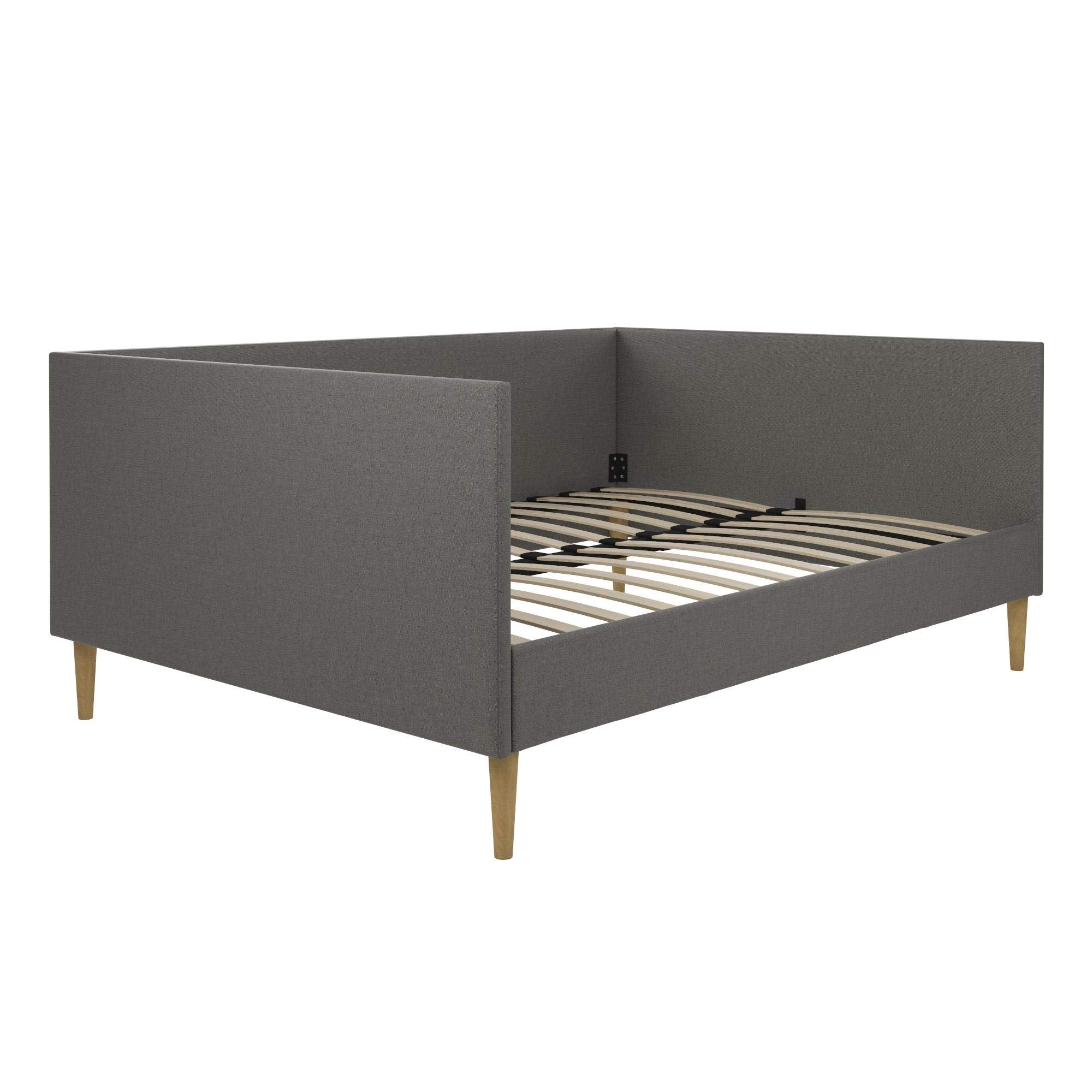 DHP Franklin Mid Century Upholstered Daybed, Queen Size, Grey Linen