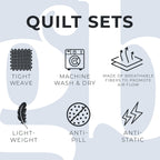 Great Bay Home 3-Piece Reversible Grey Full/Queen Quilt Comforter With 2 Shams | Lightweight, All-Season, Cozy, Modern Bedspread
