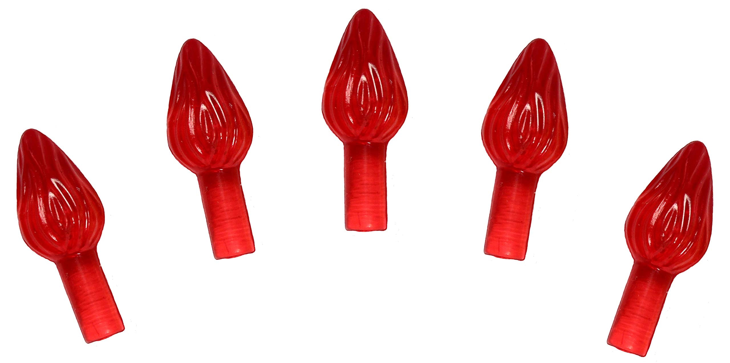 Creative Hobbies Ceramic Christmas Tree Replacement Lights, Medium Twist Light Ornaments, Red Color |144 Piece Pack