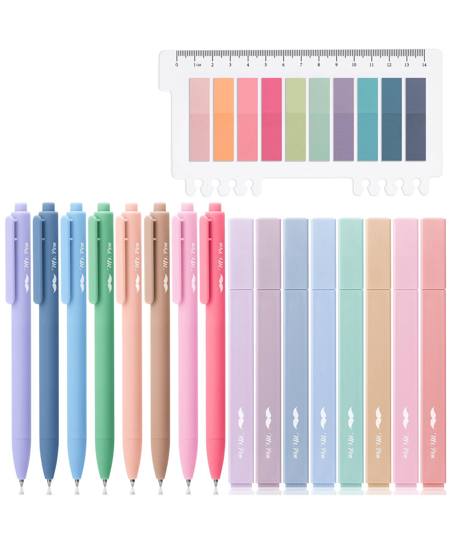 Mr. Pen- Aesthetic Bible Highlighters And Pens No Bleed, 16 Pack, 200 Sheets Transparent Sticky Tabs, Bible Highlighters No Blee