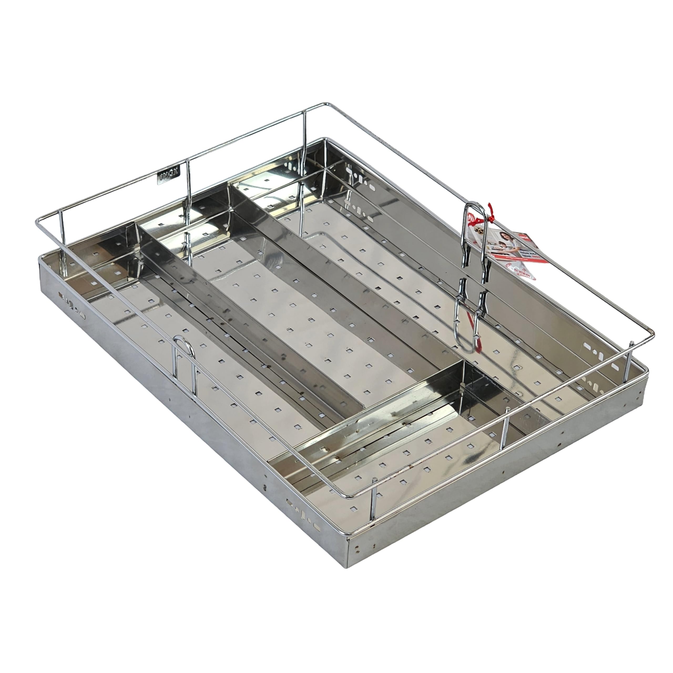 Inox Stainless Steel Cutlery Tray Kitchen Drawer For Modular Kitchen Cabinet Multipurpose Wire Basket 550Mm4 (19 X 20 X 4)