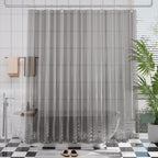 AmazerBath Premium EVA Shower Curtain Clear Grey, Luxury Shower Curtain Grey Jelly-Like Soft, Waterproof Bathroom Shower Curtain