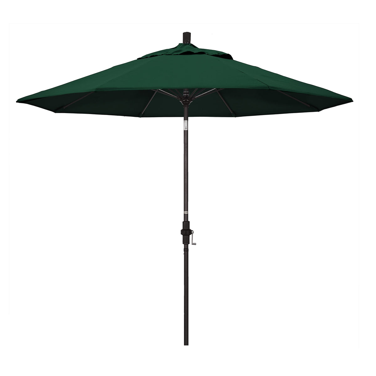 California Umbrella Gscuf908117-5446 9' Round Aluminum Pole Fiberglass Rib Market Patio Umbrella, 9-Foot, Forest Green