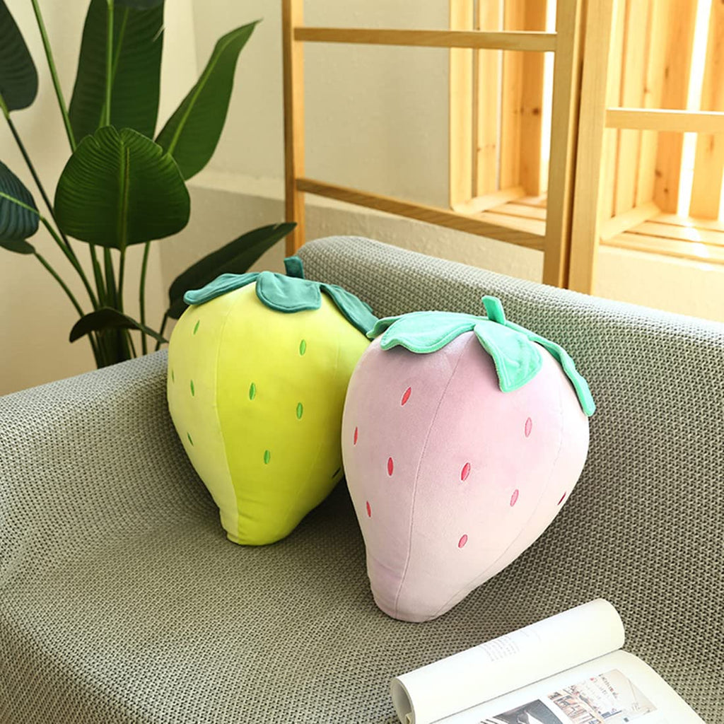 Cute Fruit Kids Pillow Stuffed Strawberry Plush Pillows Super Soft Girls Pillows Cushion Seat For Kids Toys (Purple,13.7'/35Cm)