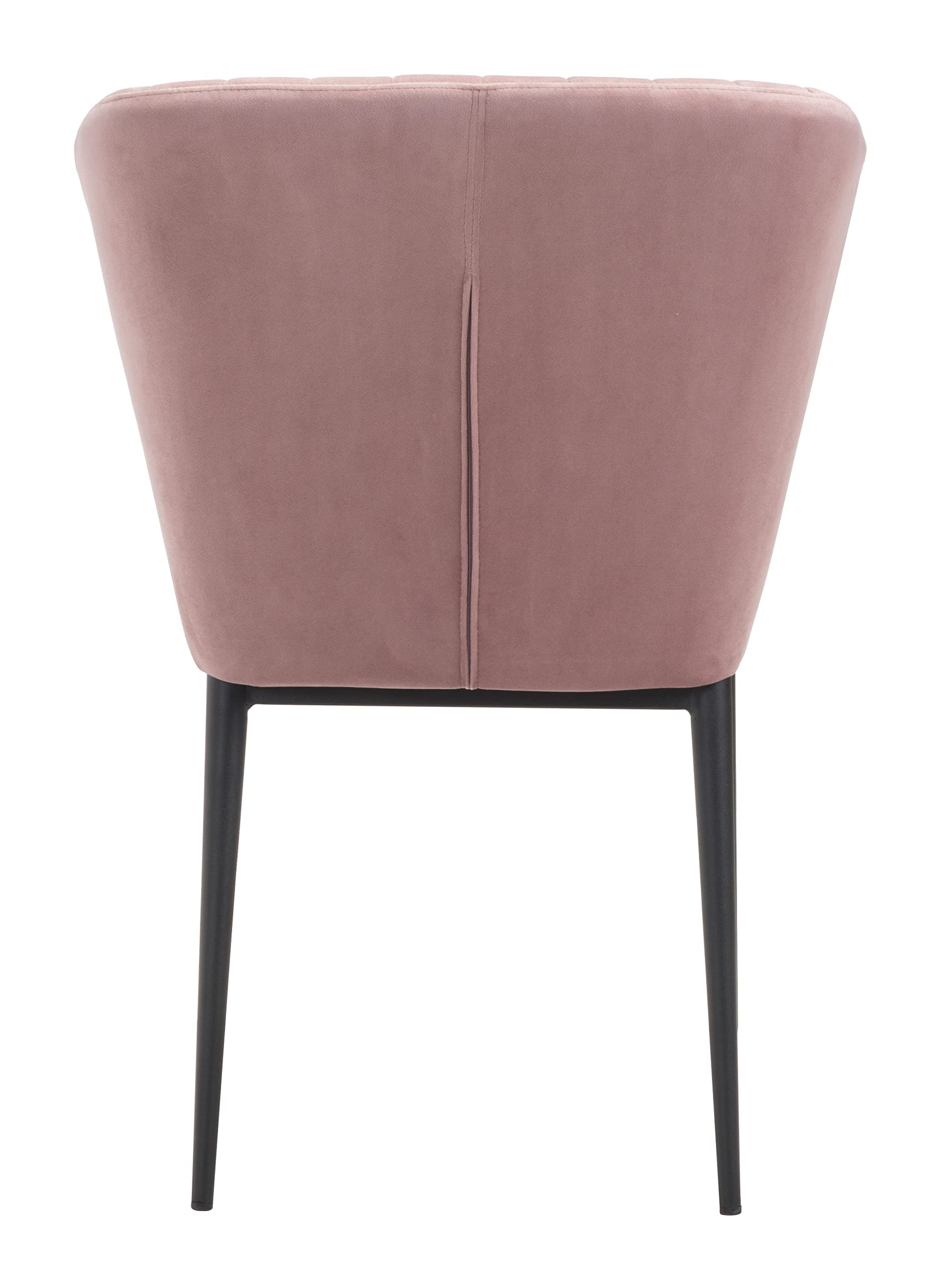 Zuo Modern Tolivere Dining Chair Set Steel, Foam, Velvet Fabric Pink, Black Indoor Weight Capacity 280 lbs Dimensions: 22.4&quot; W x 23.6&quot; D x 33.9&quot; H Pack of 2