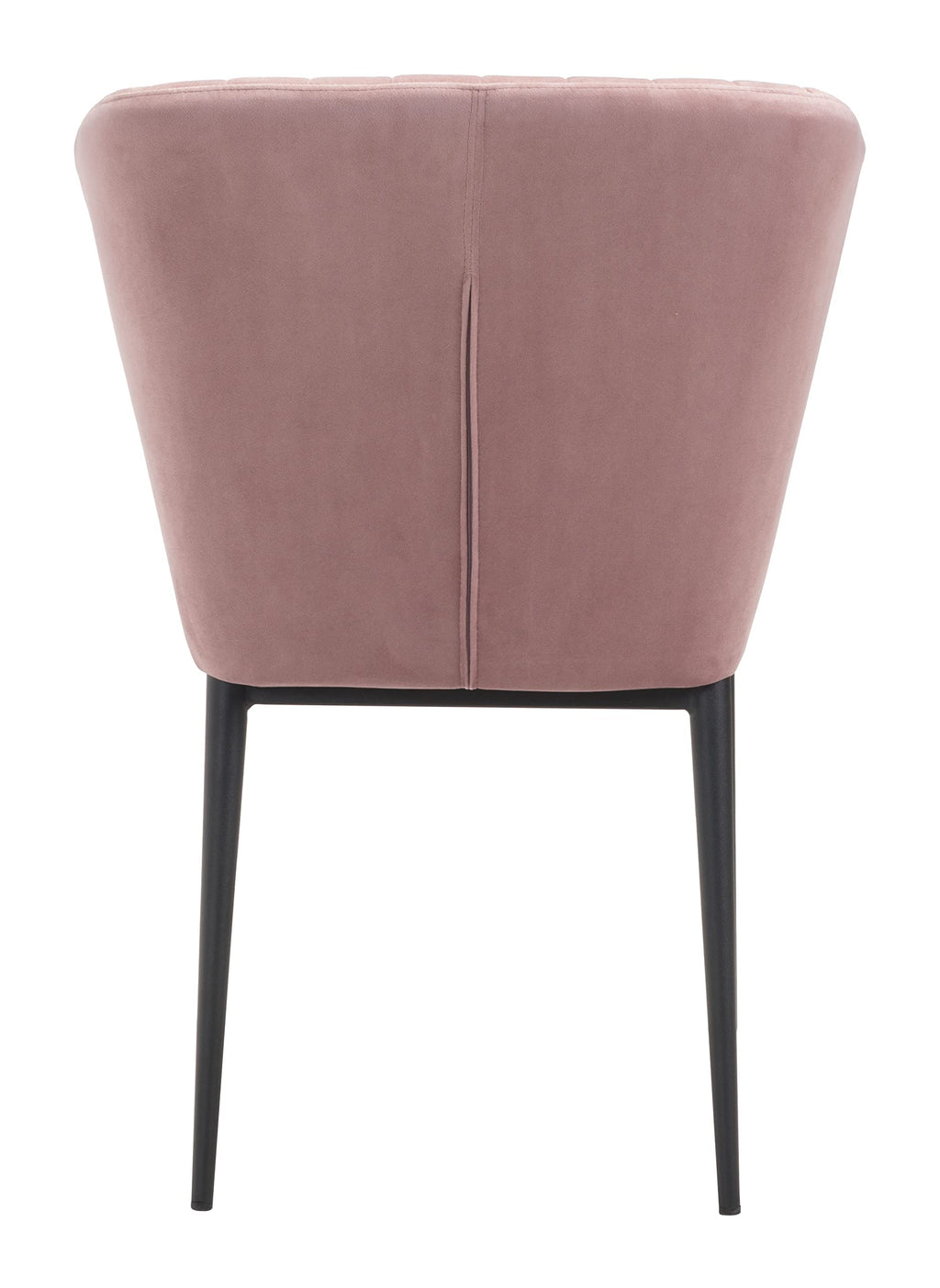 Zuo Modern Tolivere Dining Chair Set Steel, Foam, Velvet Fabric Pink, Black Indoor Weight Capacity 280 lbs Dimensions: 22.4" W x 23.6" D x 33.9" H Pack of 2