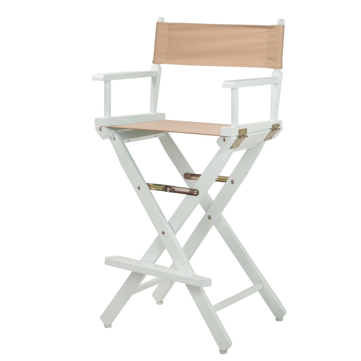 Casual Home Director'S Chair ,White Frame/Tan Canvas,30&quot; - Bar Height