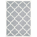HomeRoots 509903 8 x 11 ft. Gray & Ivory Geometric Shag Power Loom Stain Resistant Rectangle Area Rug