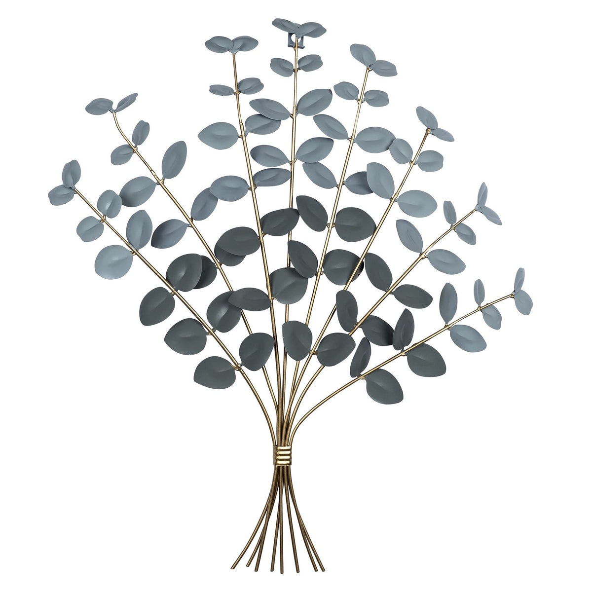 HomeRoots Multi 100% Metal Blue Ombre Eucalyptus Bouquet Wall Decor