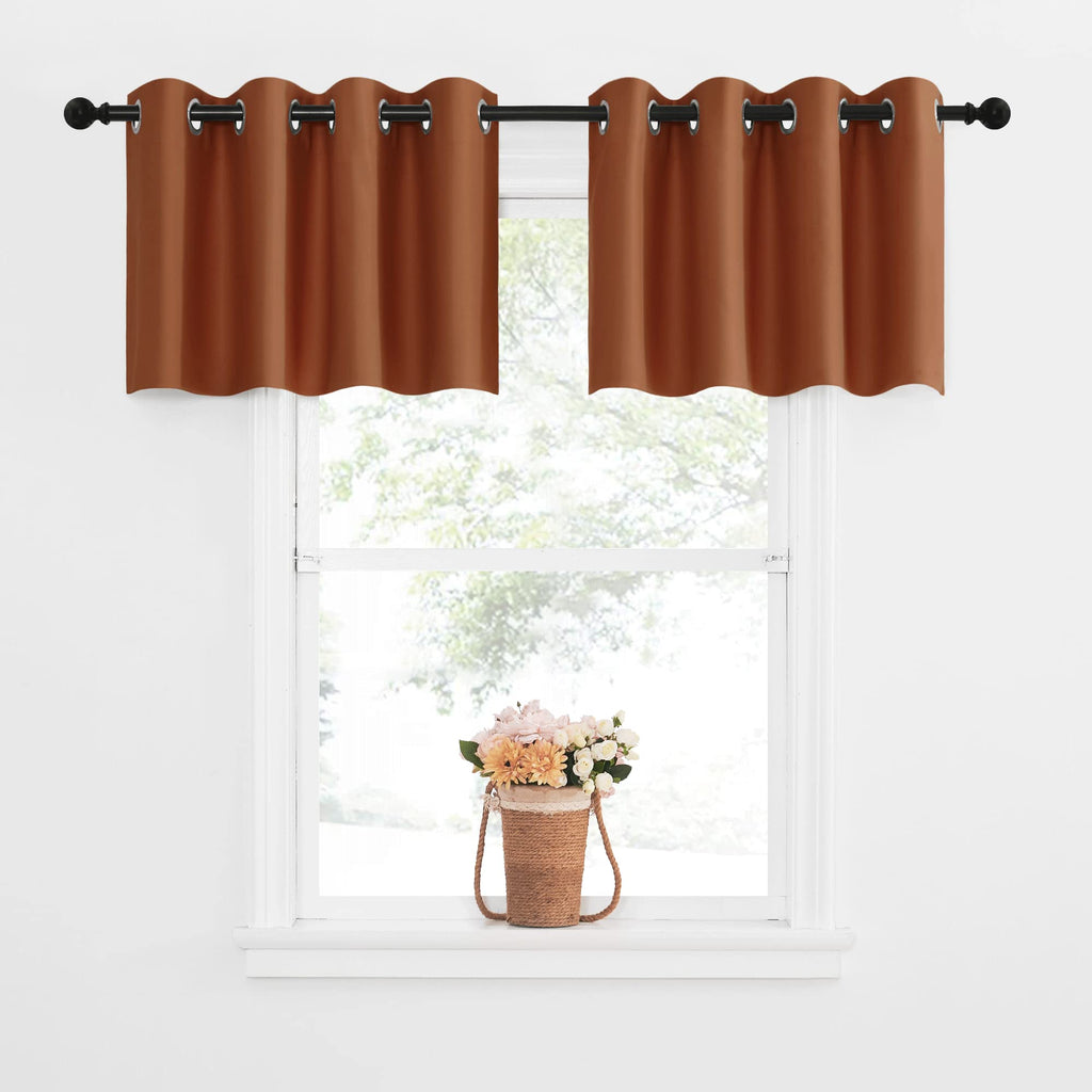 NICETOWN Room Darkening Valances Curtains Blackout, Thermal Insulated Curtain Valance Grommet Window Curtains Toppers for Living