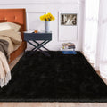 ORINOVA Black Rug for Bedroom 5x7 Area Rugs for Living Room Washable Shaggy Sheepskin Fluffy Fur Rug for Girl Room Rectangle Nur