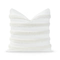 Hofdeco Premium Coastal Patio Tufted Indoor Outdoor Throw Pillow Cover Only, 18'X18' Water Resistant For Backyard, Couch, Whit