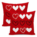 Aeioae Valentines Pillow Covers 18X18 Inch Set Of 2,Red White Black Love Heart Throw Pillows Case,Valentine'S Day Mother'S Day A