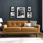 Modway Engage Performance Velvet Loveseat With Cognac Finish Eei-5599-Cog